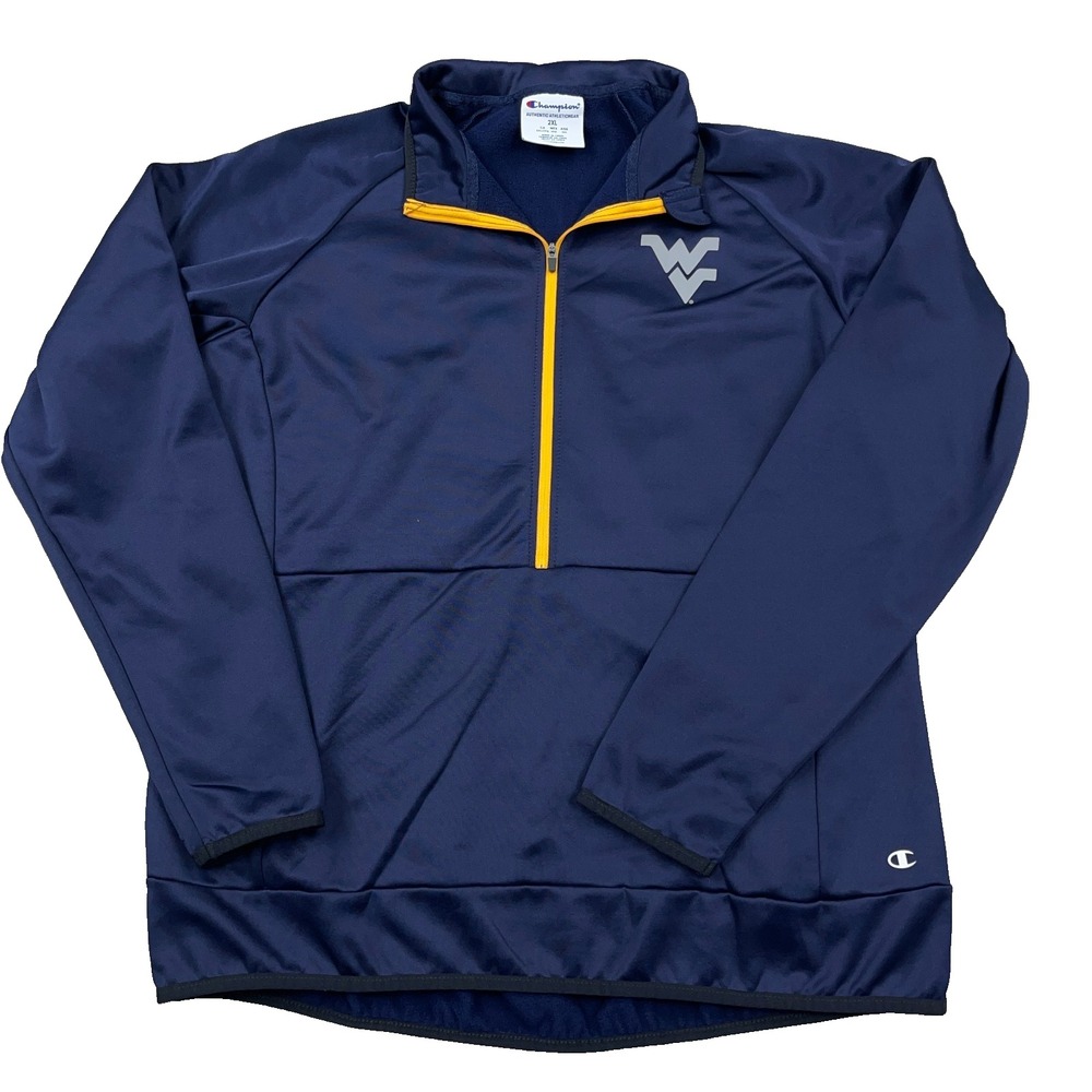 West Virginia Mountaineers Sweater Women XXL 2XL Pullover Half 1/2 Zip WVU Blue